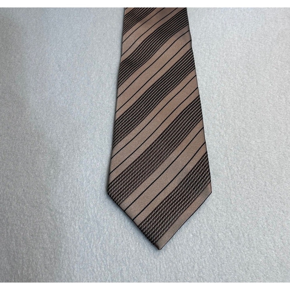 Daniel Craig Necktie Brown Diagonal Striped Silk Formal Business Professional